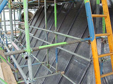 Lead flashing and lead work on roof